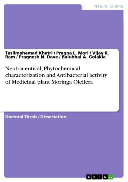 Produktbild: Neutraceutical, Phytochemical characterization and Antibacterial activity of Medicinal plant Moringa Oleifera