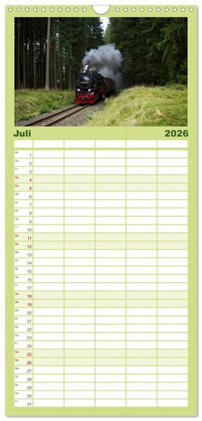 Produktbild: Familienplaner 2026 - Dampferlebnis im Harz mit 5 Spalten (Wandkalender, 21 x 45 cm) CALVENDO