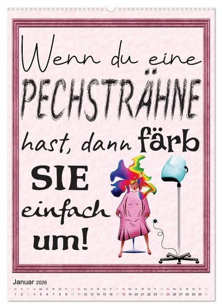 Produktbild: Friseur-Spr&uuml;che (Wandkalender 2026 DIN A2 hoch), CALVENDO Monatskalender