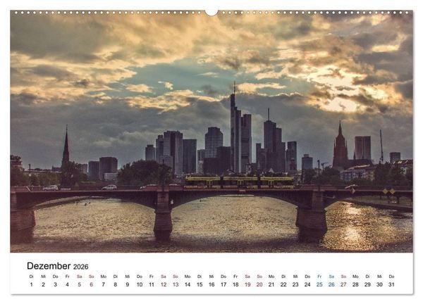 Produktbild: Frankfurt am Main bei Tag und Nacht (hochwertiger Premium Wandkalender 2026 DIN A2 quer), Kunstdruck in Hochglanz