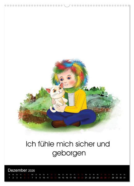 Produktbild: Ich bin einzigartig - Achtsame Affirmationen f&uuml;r besondere Kinder (Wandkalender 2026 DIN A2 hoch), CALVENDO Monatskalender