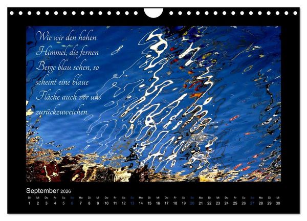 Produktbild: Goethes Blau. Gedanken zur Farbe (Wandkalender 2026 DIN A4 quer), CALVENDO Monatskalender