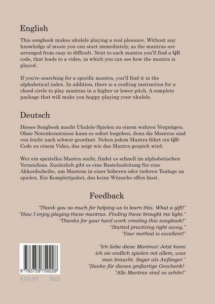 Produktbild: Ukulele Mantra Songbook