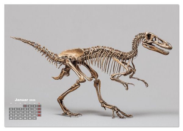Produktbild: Knochen der Giganten - Dinosaurier im Portr&auml;t (Tischkalender 2026 DIN A5 quer), CALVENDO Monatskalender