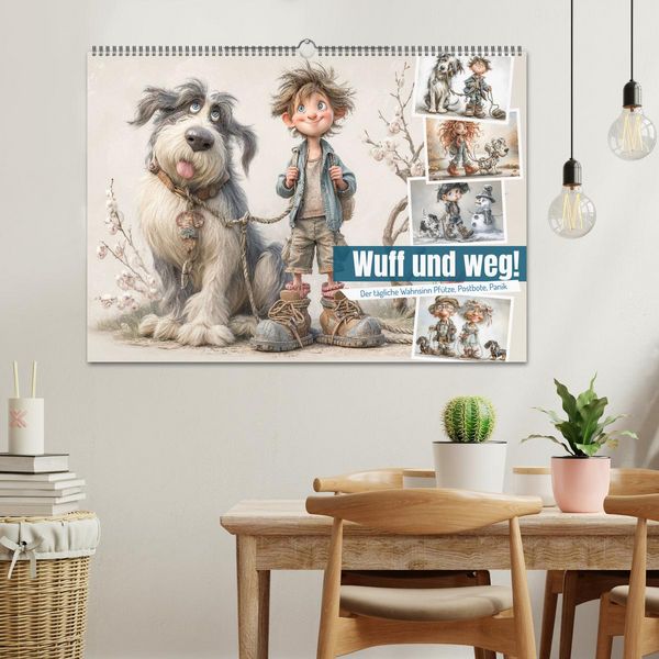 Produktbild: Wuff und weg! (Wandkalender 2026 DIN A2 quer), CALVENDO Monatskalender