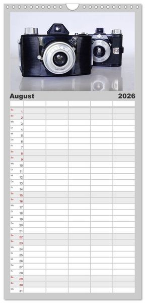 Produktbild: Familienplaner 2026 - Boxkameras - Kultiges und manchmal klobiges Design mit 5 Spalten (Wandkalender, 21 x 45 cm) CALVENDO