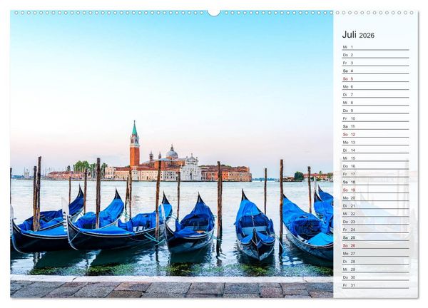 Produktbild: Venedig - Stille Momente (hochwertiger Premium Wandkalender 2026 DIN A2 quer), Kunstdruck in Hochglanz