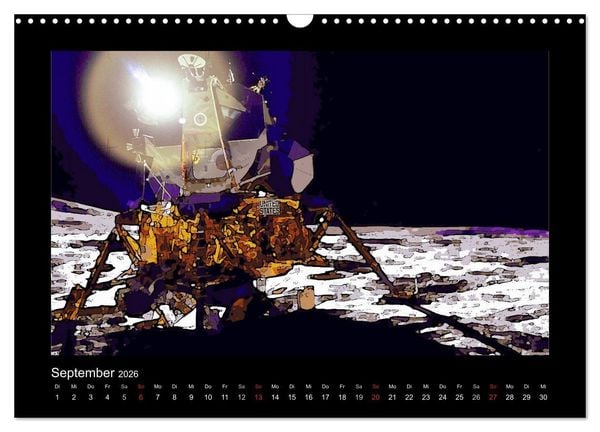 Produktbild: Landing On The Moon Like A Cartoon (Wandkalender 2026 DIN A3 quer), CALVENDO Monatskalender