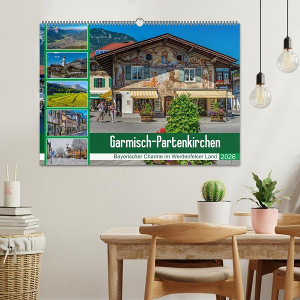 Produktbild: Garmisch-Partenkirchen - Bayerischer Charme im Werdenfelser Land (Wandkalender 2026 DIN A2 quer), CALVENDO Monatskalender