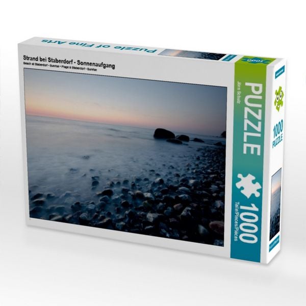CALVENDO Puzzle Strand bei Staberdorf - Sonnenaufgang | 1000 Teile Lege-Größe 64 × 48 cm Foto-Puzzle für glückliche Stunden