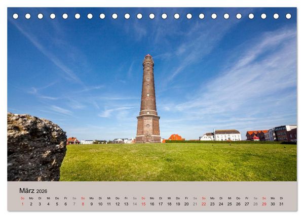 Produktbild: Nordseeinsel Borkum - Inselrausch im Hochseeklima (Tischkalender 2026 DIN A5 quer), CALVENDO Monatskalender