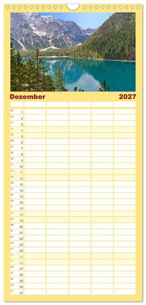 Produktbild: Familienplaner 2027 - S&uuml;dtirol - Von Meran bis zum Pragser Wildsee mit 5 Spalten (Wandkalender, 21 x 45 cm) CALVENDO