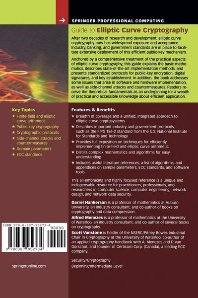 Produktbild: Guide to Elliptic Curve Cryptography