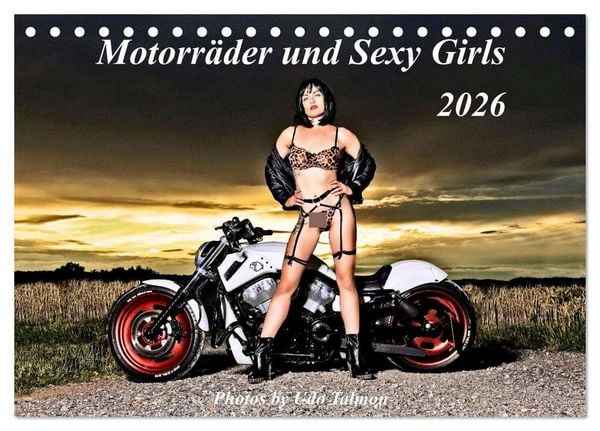 Produktbild: Motorr&auml;der und Sexy Girls (Tischkalender 2026 DIN A5 quer), CALVENDO Monatskalender