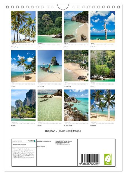 Produktbild: Thailand - Inseln und Str&auml;nde (Wandkalender 2027 DIN A4 hoch), CALVENDO Monatskalender