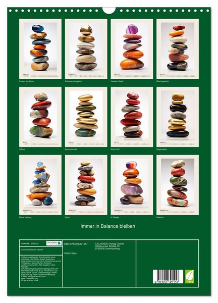 Produktbild: Immer in Balance bleiben (Wandkalender 2026 DIN A3 hoch), CALVENDO Monatskalender