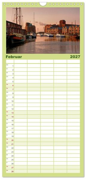 Produktbild: Familienplaner 2027 - Unser sch&ouml;nes Wismar mit 5 Spalten (Wandkalender, 21 x 45 cm) CALVENDO