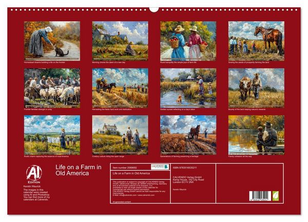 Produktbild: Life on a Farm in Old America (Wall Calendar 2026 DIN A2 landscape), CALVENDO 12 Month Wall Calendar