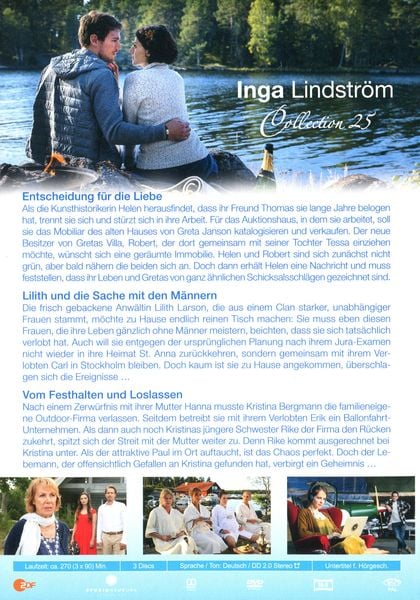 Produktbild: Inga Lindstr&ouml;m Collection 25 - Entscheidung f&uuml;r die Liebe, Lilith und die Sache mit den M&auml;nnern, Vom Festhalten und Loslassen [3 DVDs im Schuber]