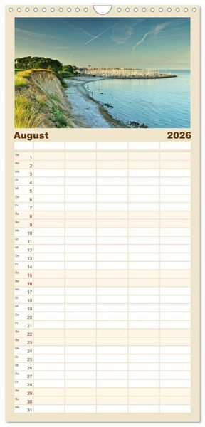 Produktbild: Familienplaner 2026 - Gr&ouml;mitz - Ostseebad an der Sonnenseite mit 5 Spalten (Wandkalender, 21 x 45 cm) CALVENDO