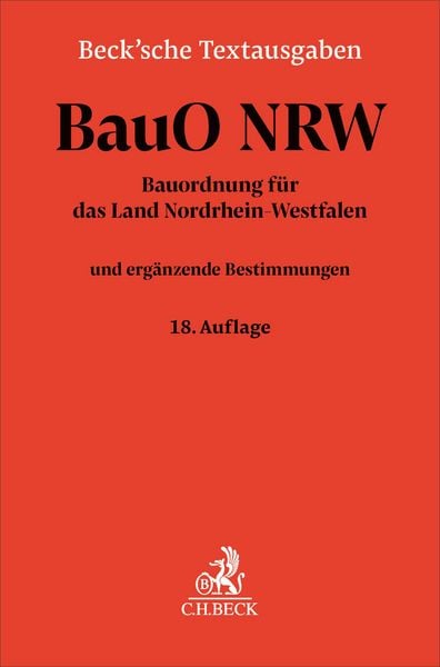 Produktbild: Bauordnung f&uuml;r das Land Nordrhein-Westfalen. BauO NRW