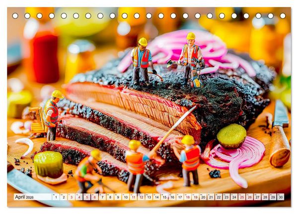 Produktbild: BBQ in Miniatur - Kleine Helden am Braten und Grillen (Tischkalender 2026 DIN A5 quer), CALVENDO Monatskalender
