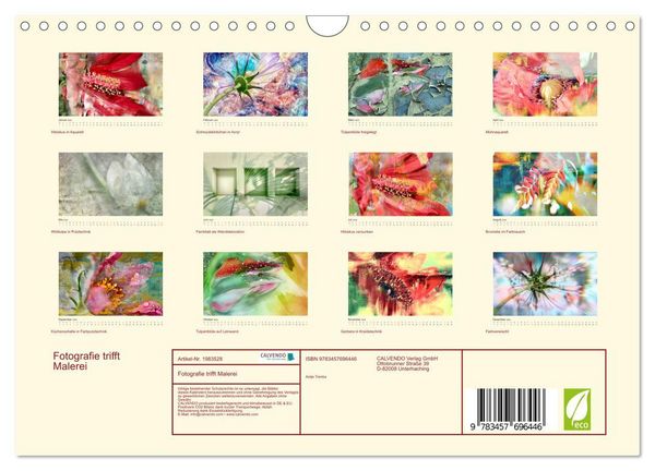 Produktbild: Fotografie trifft Malerei (Wandkalender 2026 DIN A4 quer), CALVENDO Monatskalender