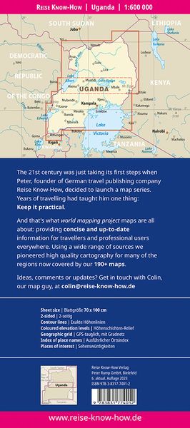 Produktbild: Reise Know-How Landkarte Uganda (1:600.000)