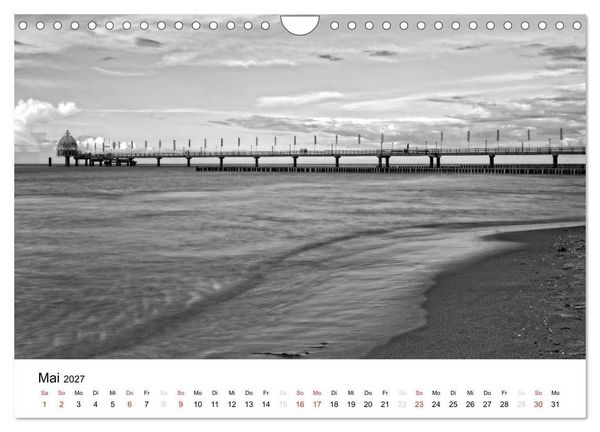 Produktbild: Ostseebad Zingst - Impressionen in Schwarz-Wei&szlig; (Wandkalender 2027 DIN A4 quer), CALVENDO Monatskalender
