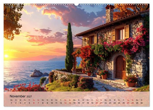Produktbild: Romantische italienische H&auml;user am Meer (Wandkalender 2027 DIN A2 quer), CALVENDO Monatskalender