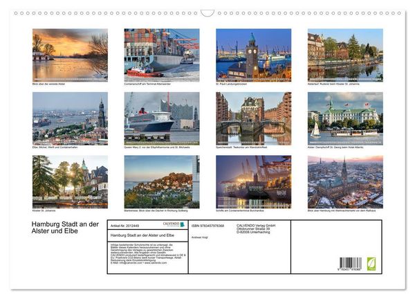 Produktbild: Hamburg Stadt an der Alster und Elbe (Wandkalender 2026 DIN A2 quer), CALVENDO Monatskalender