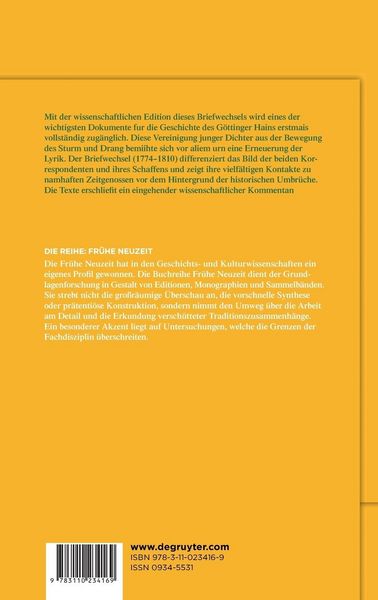 Produktbild: Der Briefwechsel zwischen Johann Martin Miller und Johann Heinrich Vo&szlig;