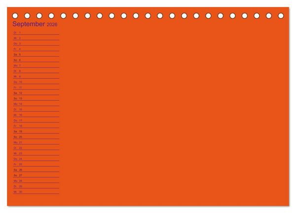 Produktbild: Bastel-Geburtstagskalender orange / Geburtstagskalender (Tischkalender 2026 DIN A5 quer), CALVENDO Monatskalender