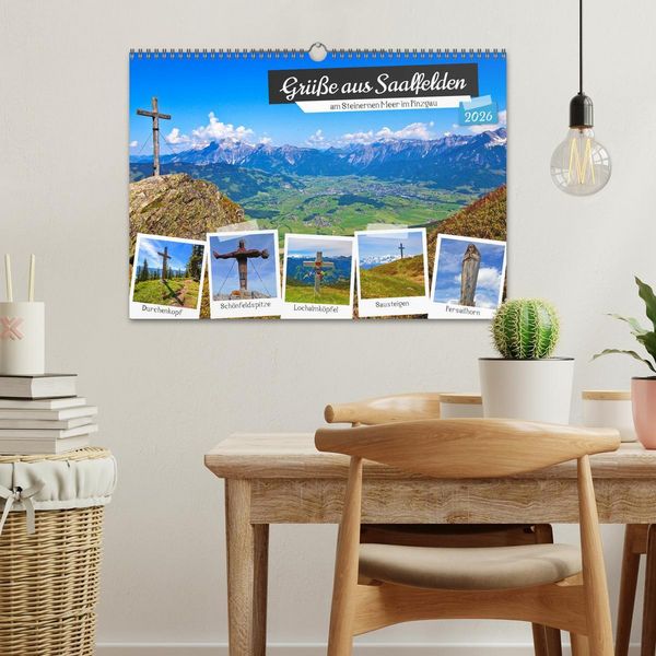 Produktbild: Gr&uuml;&szlig;e aus Saalfelden (Wandkalender 2026 DIN A3 quer), CALVENDO Monatskalender