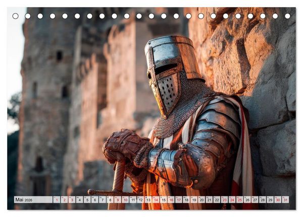 Produktbild: Ritter - Legenden aus Stahl und Ehre (Tischkalender 2026 DIN A5 quer), CALVENDO Monatskalender