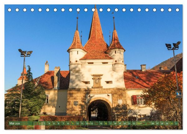Produktbild: Zauberhaftes Brasov - Das Juwel Siebenb&uuml;rgens imitten der Karpaten (Tischkalender 2026 DIN A5 quer), CALVENDO Monatskalender