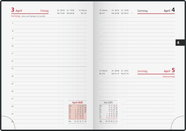 Produktbild: Taschenkalender Mod. Technik III 2025 | A6, Kunstleder, blau