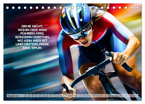 Produktbild: Rennrad und Motivation (Tischkalender 2026 DIN A5 quer), CALVENDO Monatskalender