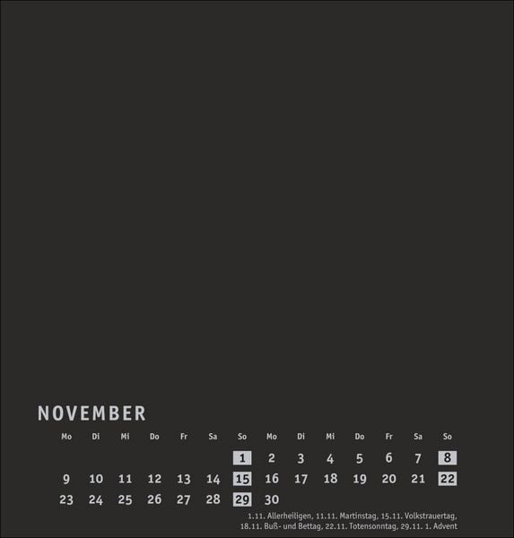 Produktbild: Premium-Bastelkalender schwarz mittel 2026