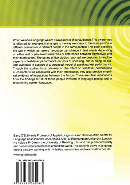 Produktbild: Modelling Performance in Tests of Spoken Language