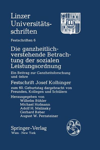 Produktbild: Die ganzheitlich-verstehende Betrachtung der sozialen Leistungsordnung