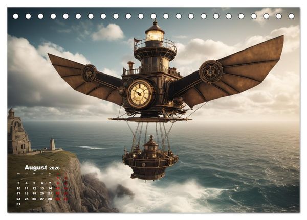 Produktbild: Steampunk - Die Welt der Leuchtt&uuml;rme (Tischkalender 2026 DIN A5 quer), CALVENDO Monatskalender