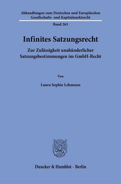 Produktbild: Infinites Satzungsrecht