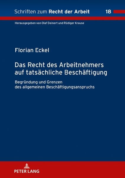 Produktbild: Das Recht des Arbeitnehmers auf tats&auml;chliche Besch&auml;ftigung