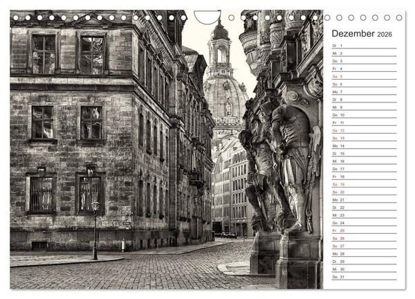 Produktbild: Dresden Schwarz-Wei&szlig; (Wandkalender 2026 DIN A4 quer), CALVENDO Monatskalender
