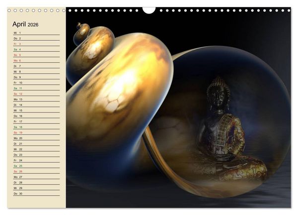 Produktbild: Buddha und Yin Yang (Wandkalender 2026 DIN A3 quer), CALVENDO Monatskalender