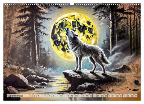 Produktbild: Die Eleganz der W&ouml;lfe - Mythische Begegnungen in der Natur (Wandkalender 2026 DIN A2 quer), CALVENDO Monatskalender
