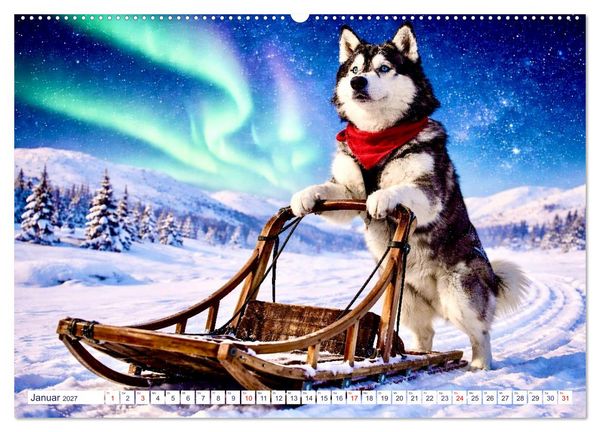 Produktbild: Wovon Hunde tr&auml;umen (hochwertiger Premium Wandkalender 2027 DIN A2 quer), Kunstdruck in Hochglanz