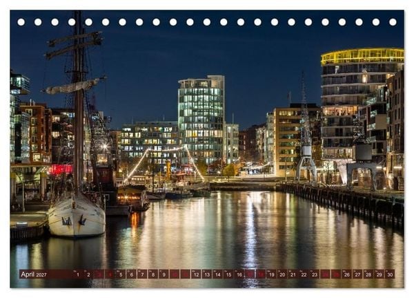 Produktbild: Magic Nights Hamburg (Tischkalender 2027 DIN A5 quer), CALVENDO Monatskalender
