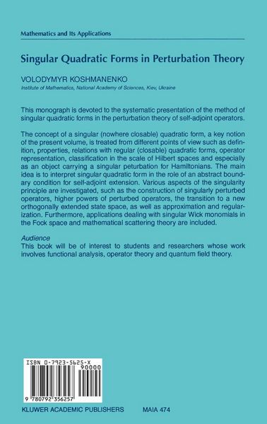 Produktbild: Singular Quadratic Forms in Perturbation Theory